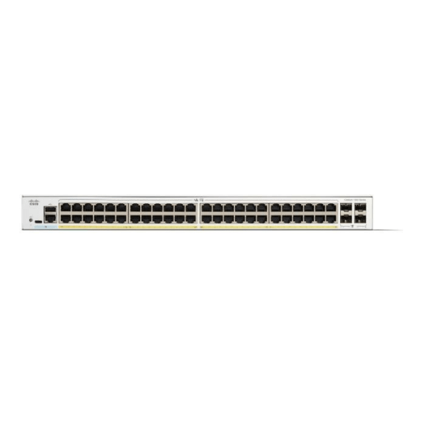 - Cisco - Cisco Catalyst 1300-48FP-4G - Switch - C3 - Managed - 48 x 10/100/1000 (PoE+) + 4 x Gigabit SFP - Rackmonterbar -