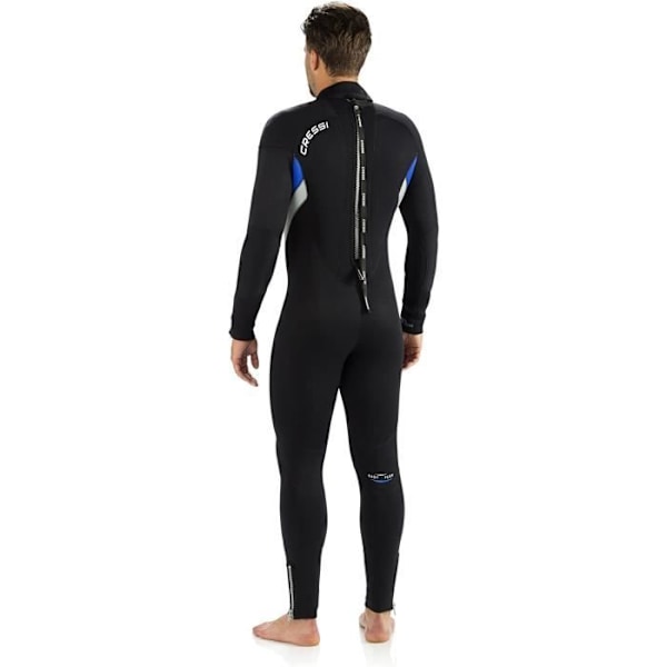 Cressi Castoro Man 5 mm högstretch neopren våtdräkt för män, svart/blå/grå, XXL/6 - XLR106426