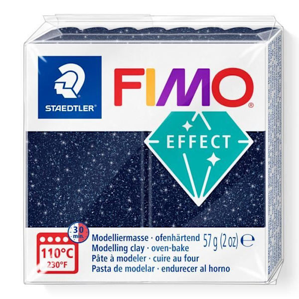 Modelllera - FIMO - Galaxy - Blå - 57 g - Glittereffekter Blå