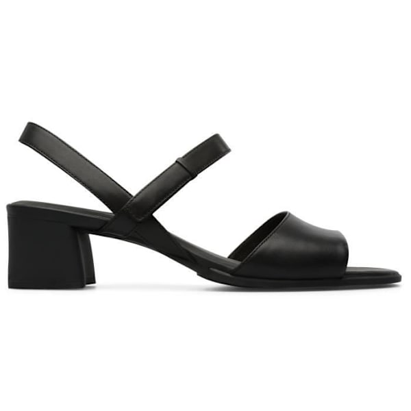 Sandaler Dam - CAMPER - Katie - Läder i fullkorn - Kvadratklack - Svart Velcro Svart 39