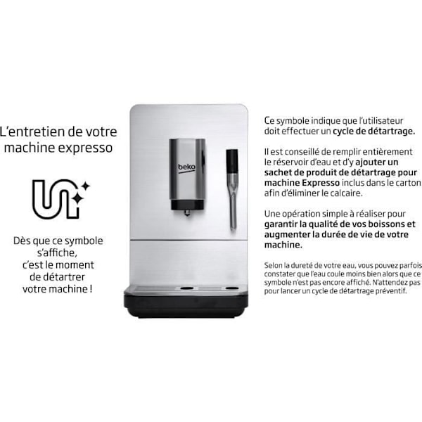 BEKO ceg5301x - Kompakt automatisk espressomaskin - 1350W - Inbyggd kaffebönkvarn - 19 barer - Front i rostfritt stål