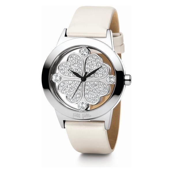 Damklocka - Folli Follie - WF0T057SSZ - Ø 32 mm - Läder - Kvarts Vit, Silver