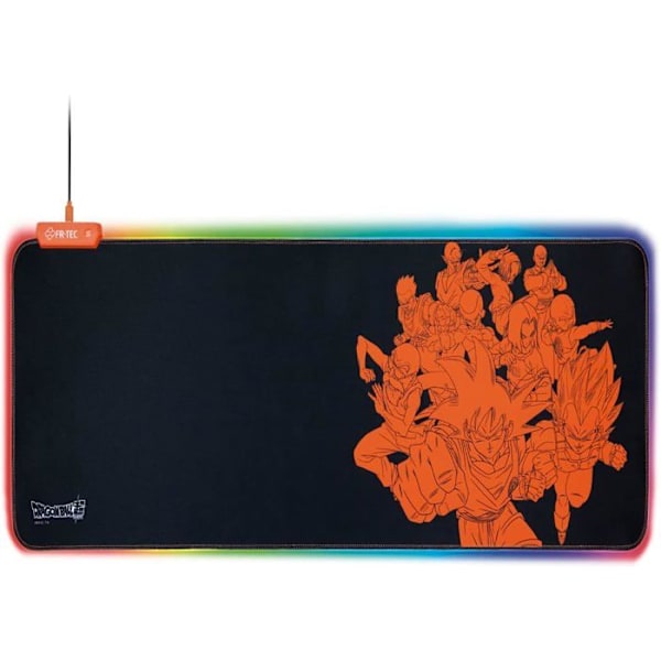 XL spelmusmatta - FRTEC Dragon Ball Super - Svart och Orange, med RGB