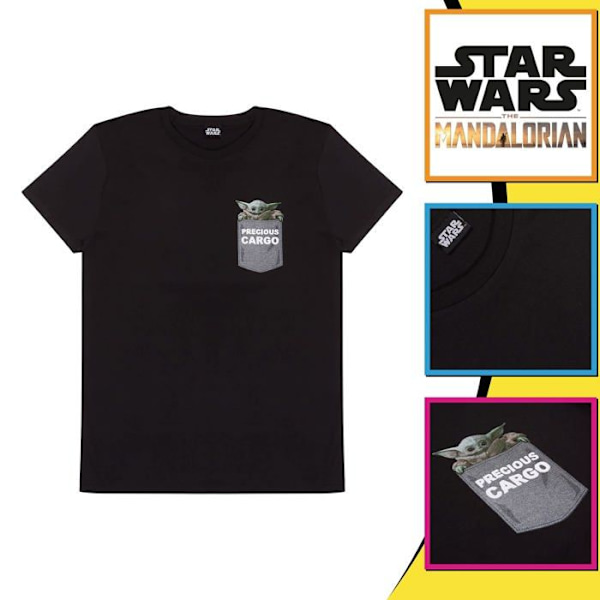 Popgear T-shirt - MAN00823MTS01 - Star Wars Mandalorian The Child Precious Herr T-shirt Svart Homme Svart jag