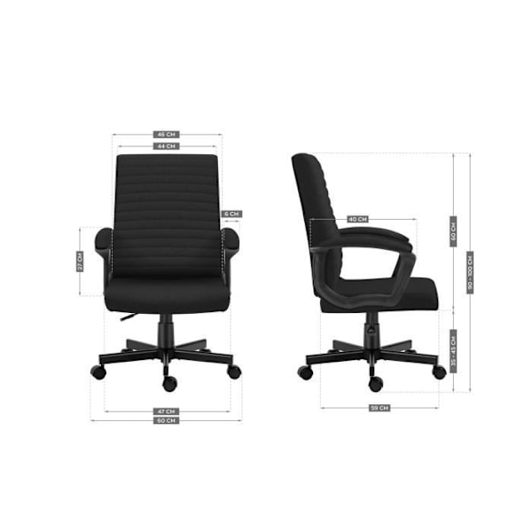 MARK ADLER BOSS 2.5 kontorsstol Svart, Ergonomisk, Justerbar höjd, Mjuka armstöd, PC-spel, Arbete, Spelkontor Svart