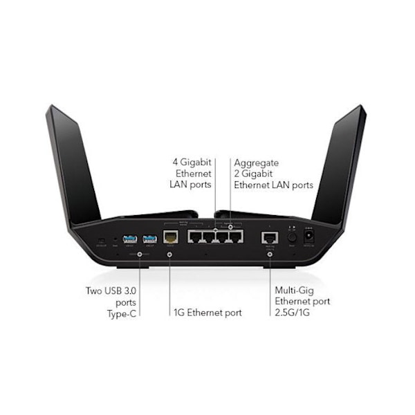 WiFi-router - Netgear - Nighthawk AX12 (RAXE500) - Wi-Fi 6E - 10,8 Gbit/s - 12 samtidiga strömmar