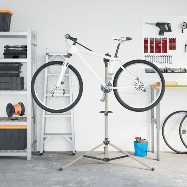 Justerbart hopfällbart cykelreparationsstöd 120 165 cm Svart