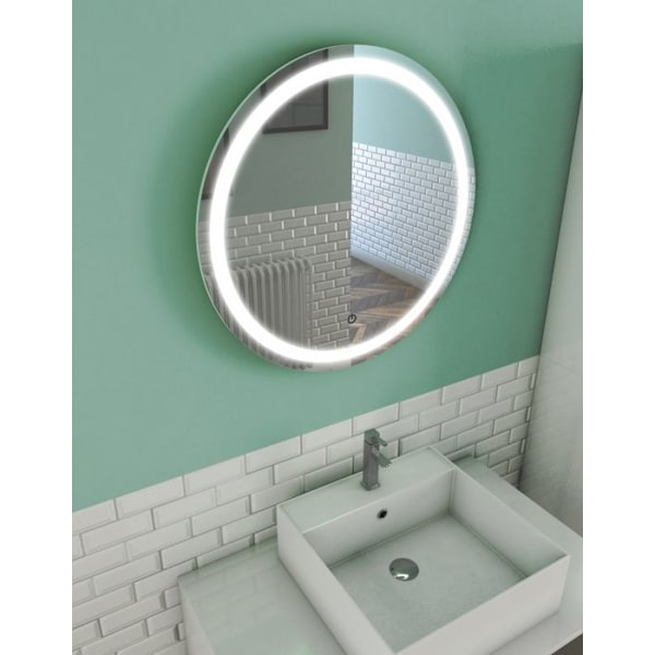 Spegel 'Led Light Circle' - Grå - 59 x 59 cm Transparent