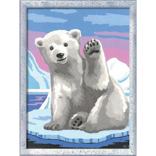Ravensburger - 28985 - 4005555560 Paint by Numbers Game-Hallo, Little Polar Bear Children från 9 år,