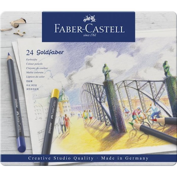 FABER-CASTELL Box med 24 permanenta Goldfaber färgpennor