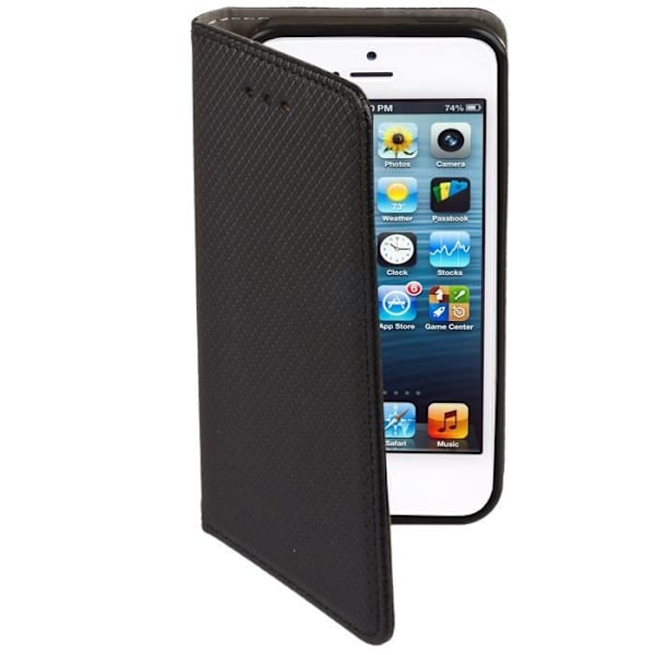 Slim Case - Moozy® Magnetic Smart Flip Case för Apple iPhone 5 5S med hopfällbart ställ och Silikontelefonhållare...