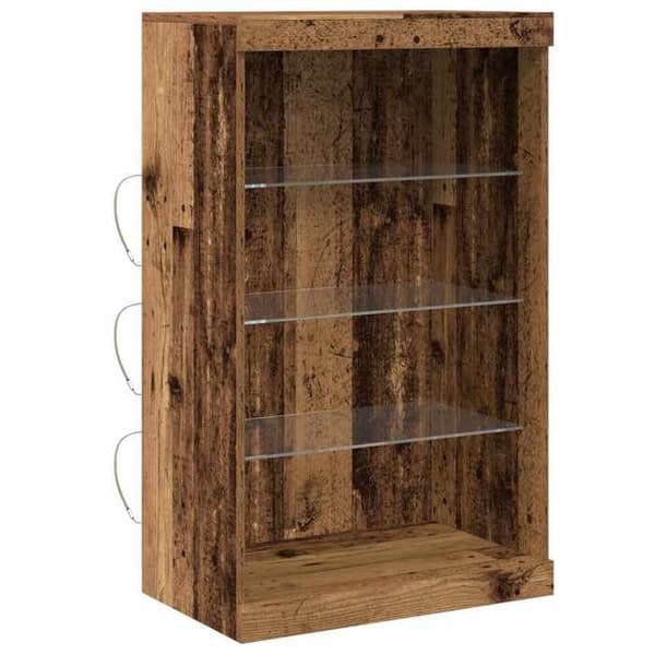 vidaXL Buffé LED Gamla trä 60,5 x 37 x 100 cm Ingenjörsträ 863045