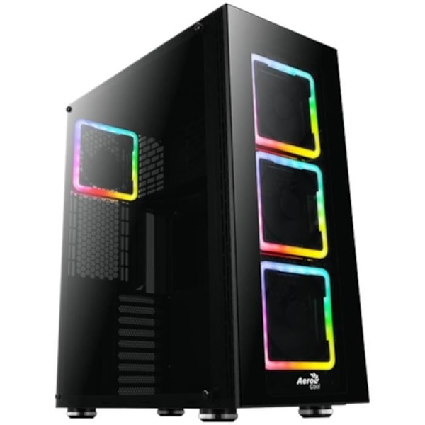 AEROCOOL PC-fodral Tor Pro - RGB - Svart - Härdat glas - E-ATX-format (ACCF-PB11043.11) Svart