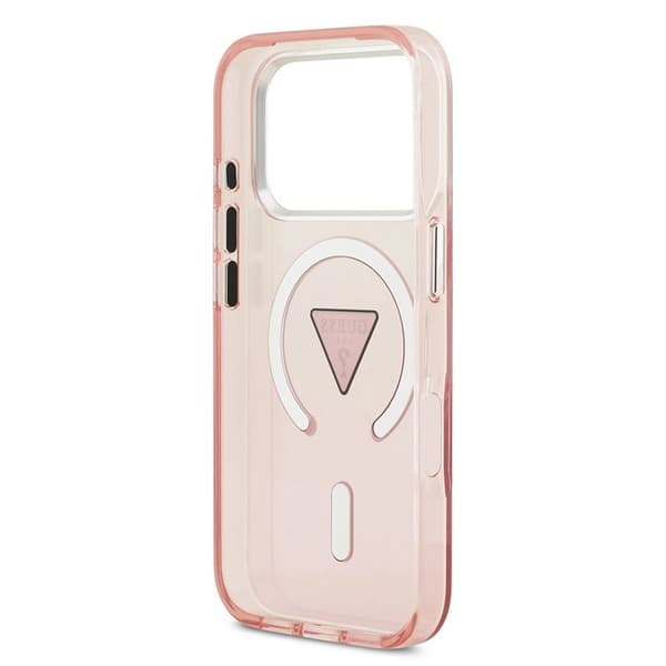 Coque Guess IML Gradient Triangle Logo MagSafe för iPhone 17 Pro - Rosa Rosa