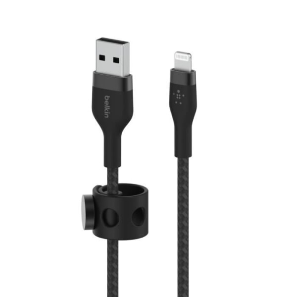 BELKIN FLEX LIGHTNING-USB-A 2M MFI CERT., SVART CAA010BT2MBK