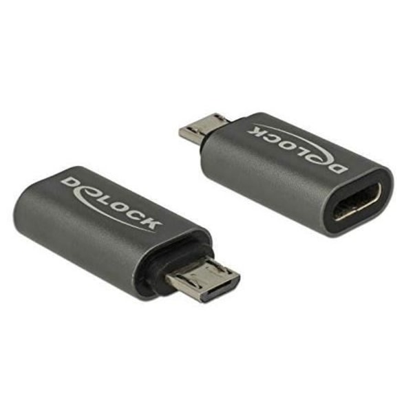 DELOCK 65927 USB 2.0 MICRO-B USB TYP C ADAPTER ANTRACIT