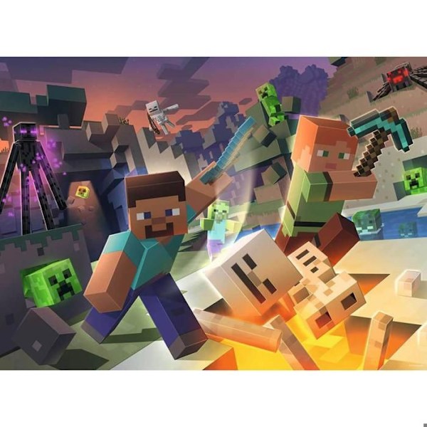 Pussel 100 bitar XXL: Monster från Minecraft Flerfärgad