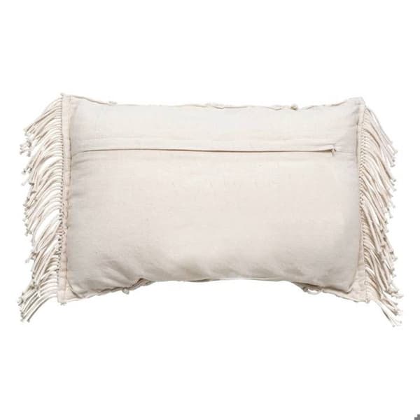 Kudde "Macramé" vit elfenben 30x50cm - Atmosphera Inredningsdesigner Elfenbenvit