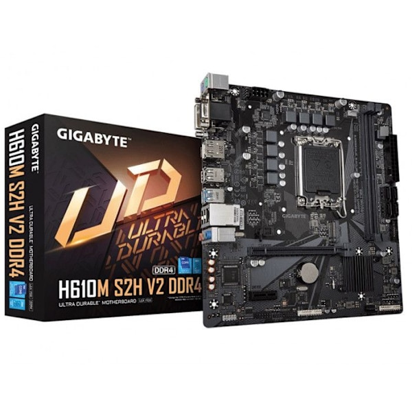 Moderkort - GIGABYTE - H610M S2H V2 DDR4 - Socket LGA1200 - Micro ATX - 64 GB RAM max