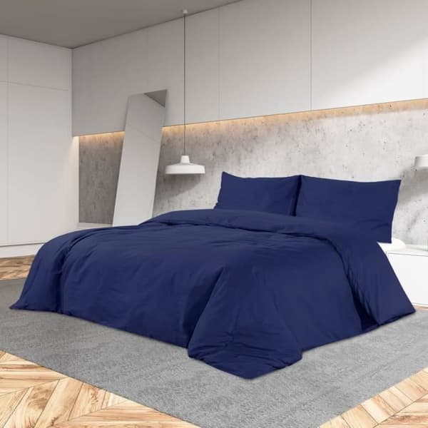 vidaXL Påslakanset Marinblå 220x240 cm Microfiber136003 marinblå