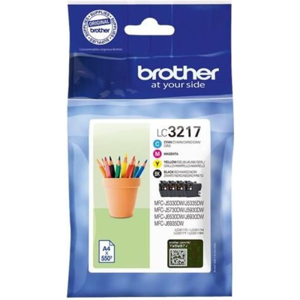 Brother LC3217 Value Pack 4-pack svart, gul, cyan, magenta originalbläckpatron för Brother MFC-J5330, MFC-J5335,...