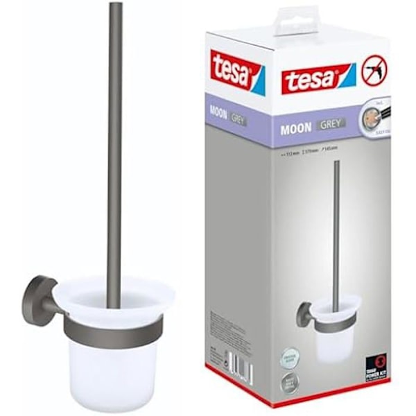 Ensemble WC Support och Brosse WC - TESA - MOON GRÅ - Matt Grå - Satin Glas - Modern Design Matt grå