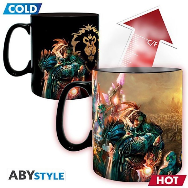Mugg med termoreaktivt tryck - WORLD OF WARCRAFT - Azeroth - 460ml - Keramik - Cylindrisk