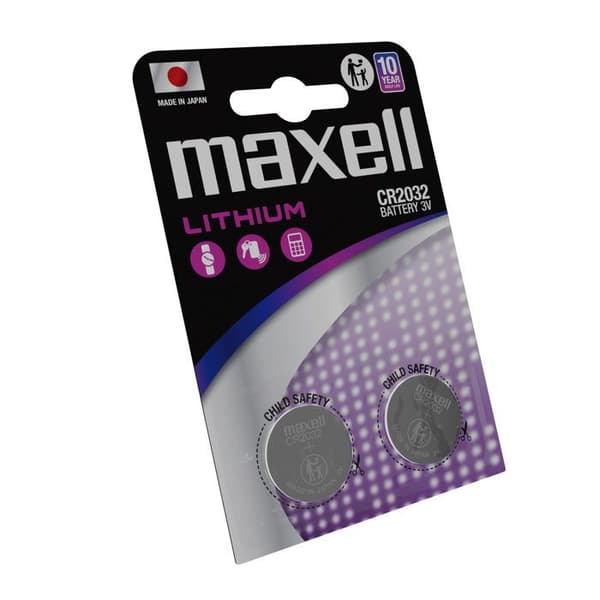 Batterier knapplithium CR2032 (2×1) MAXELL