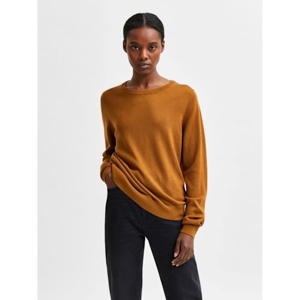 Pull Femme - Selected - Magda - Rund Krage - Färg Gummi - Storlek XS Sudd XS