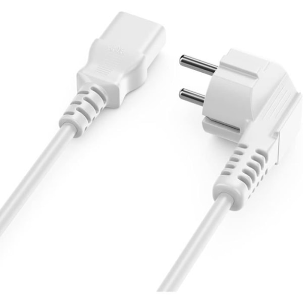 Strömkabel - DELEYCON - 20m - Typ F CEE 7/4 kontakt - C13-kontakt - 90° skydd