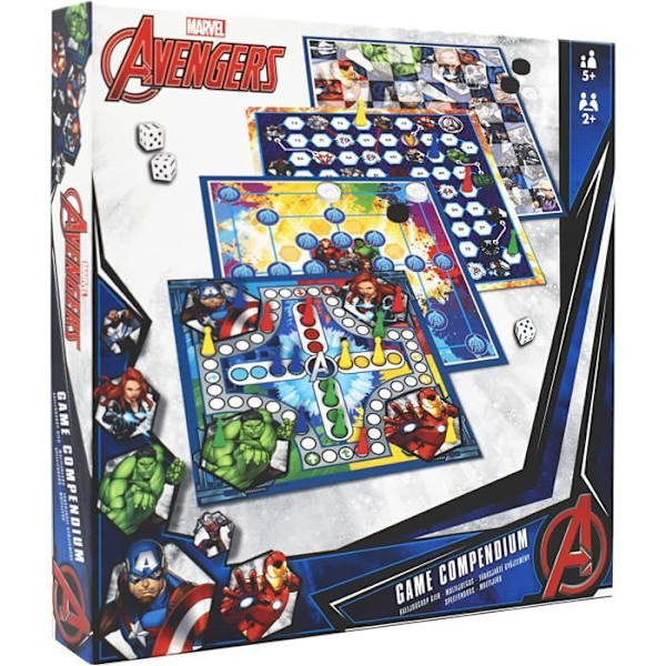 Marvel Avengers brädspel - Spelkompendium - 4 i 1 - CARTAMUNDI - Svart - Barn Flerfärgad