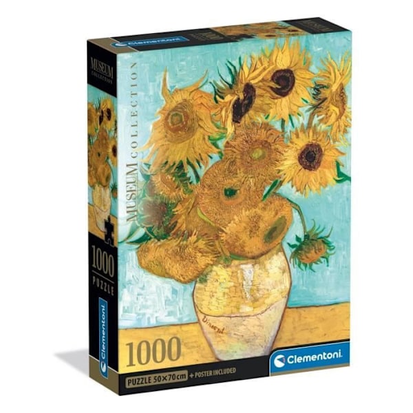 Pussel Compact 1000 bitar: Van Gogh - Solrosor