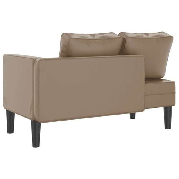vidaXL Chaise longue med kuddar cappuccino konstläder 4007569