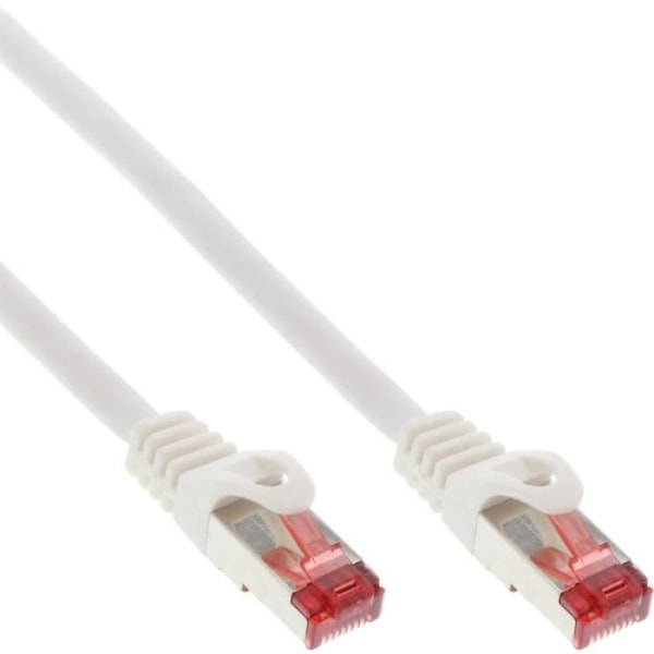 InLine® RJ45 nätverkspatchkabel, S/FTP (PiMf), Cat.6, 250MHz, halogenfri, Koppar, vit, 10m
