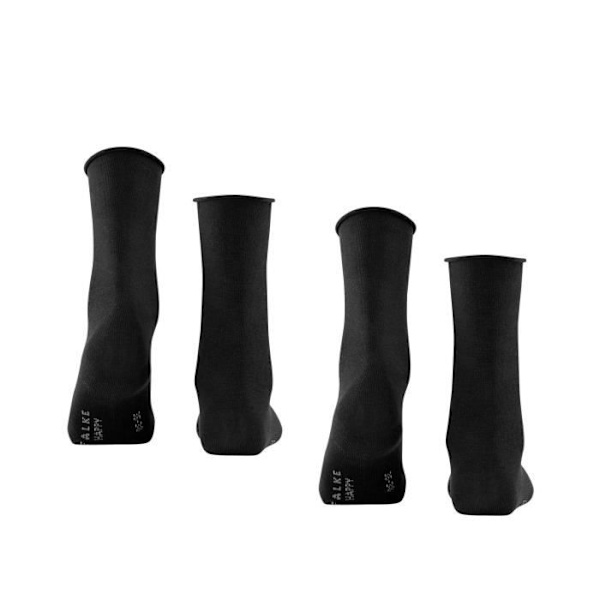 Socks - FALKE - enfärgad - Svart - Stretchbomull - Paket om 2 Svart 39/42