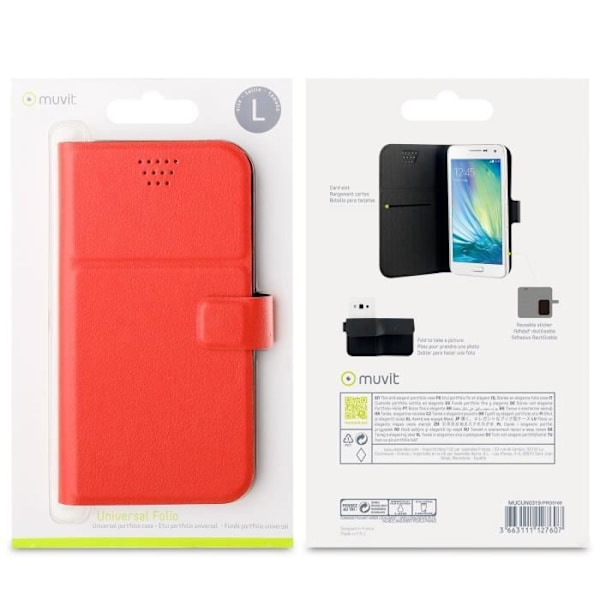 MUVIT Folio Universal Black: Multi Mobiles 5.1'' Svart