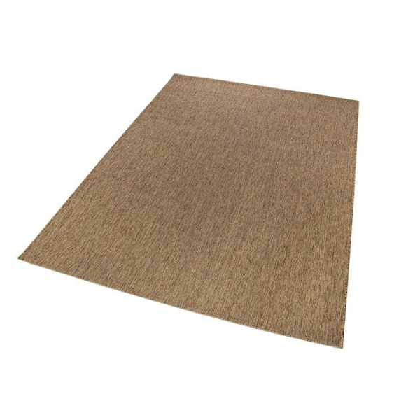 Larondo misento vävd matta med kort lugg - platt tyg - slät brun - 50 x 80 cm - andra färger och storlekar tillgängliga