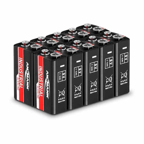 Ansmann 9 V E-Block industriella alkaliska batterier 10 st 1505-0001 Svart