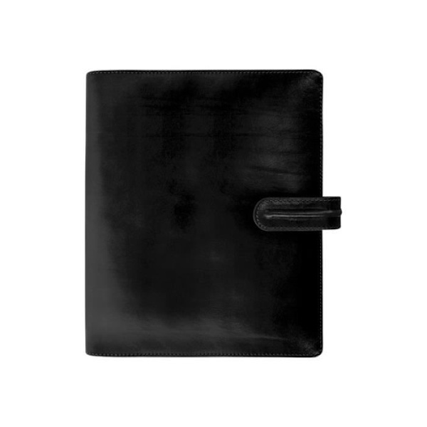 Organisatör - Exacompta - Exatime 21 - 190 x 230 mm - Hård omslag - Svart läder med ådring Svart
