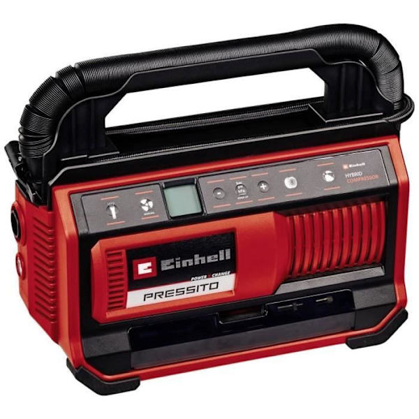 Einhell 4020430 PRESSITO 18/25 Power X-Change trådlös kompressor 11 bar digital display Röd
