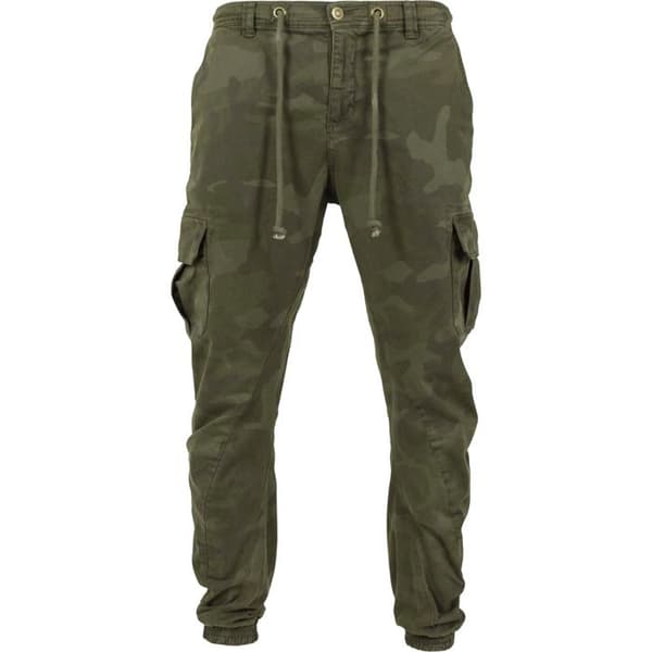Urban Classics gröna camouflage cargo joggingsbyxor - elastisk bomull kamouflage grön 28