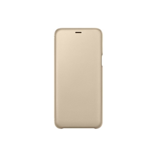 Etui Flip Wallet - Samsung - Galaxy A6+ 2018 - Guld - Slim design - Skyddande lock Guld