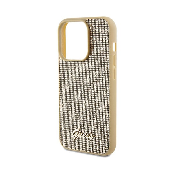 Guess Disco Metal Script - Fodral för iPhone 14 Pro (guld)