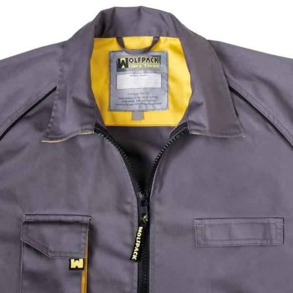 Jacka - Trend - Storlek 48/50 - Grå/Gul - Flera fickor - Hög hållfasthet Gris/Amarillo