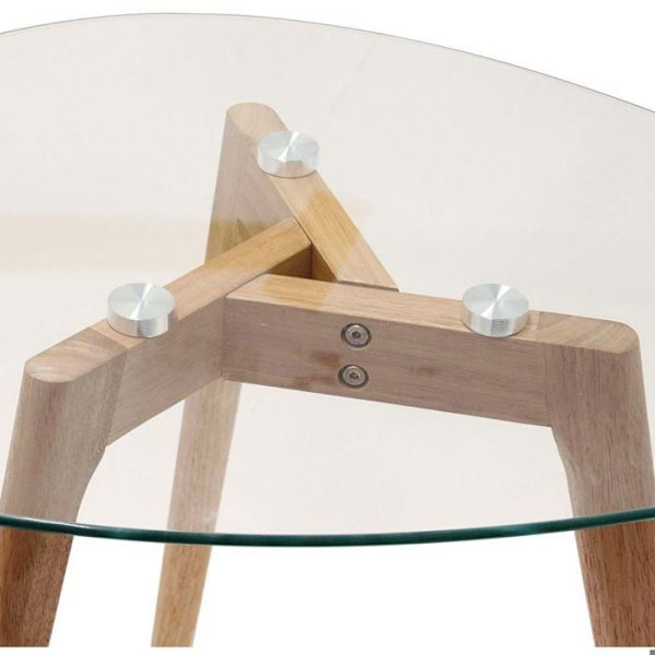 Set med 2 vita härdade glasstensbord