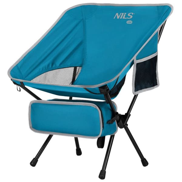 Fällbar ultralätt stol - NILS CAMP - NC3320 - Blå - 0,8 kg - Polyester 600D - PVC-beläggning - Stålramar