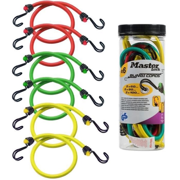 Master Lock Twin Wire 3040EURDAT 6-delad Bungee Cord Set Grön