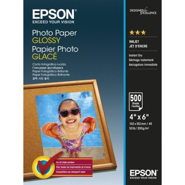 Glansigt fotopapper - EPSON - 10x15 - 500 ark