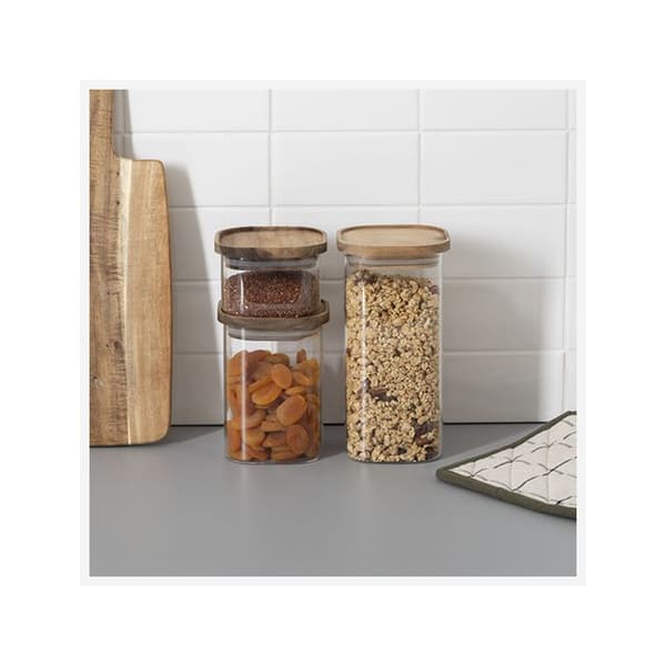 Glasburk med lock akacia 2L "Hermet" - 5five Transparent