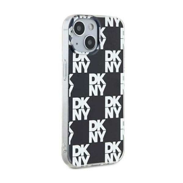 DKNY IML Rutigt Mono Mönster - Skal för iPhone 15 Plus / 14 Plus (Svart)